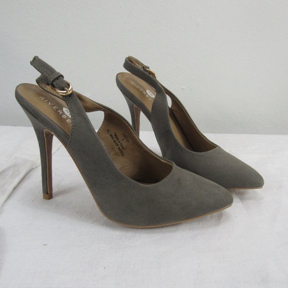 Riverberry Shoes - Riverberry Gray Suede stiletto sling back 7 lucy